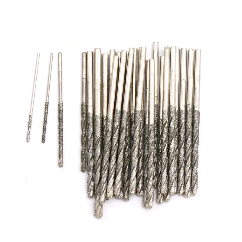 Drill Bit 0.8mm 1mm 1.2mm 1.5mm 1.8mm 2mm 2.5mm 3mm Diamond Coated Tipped Twist Drill Bit for Glass Jewelry Stone Tile
