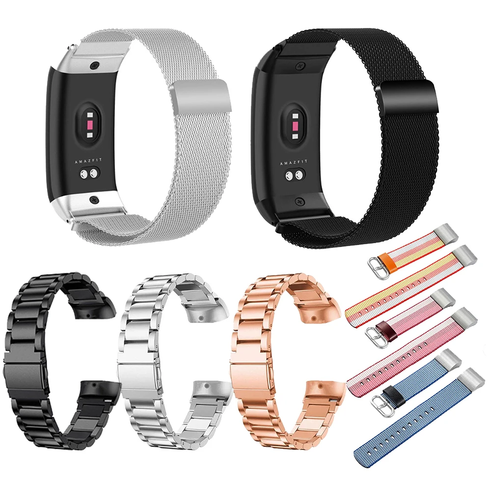 Сменный ремешок для Huami Amazfit Cor 2, умный Браслет, металлический, Милан, нержавеющая сталь, холст, только ремешок для Huami Amazfit Band 2
