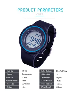 

Fashion Outdoor Sport Watch Men Multifunction Watches Alarm Clock Chrono 3Bar Waterproof Digital watch reloj Temperature watch