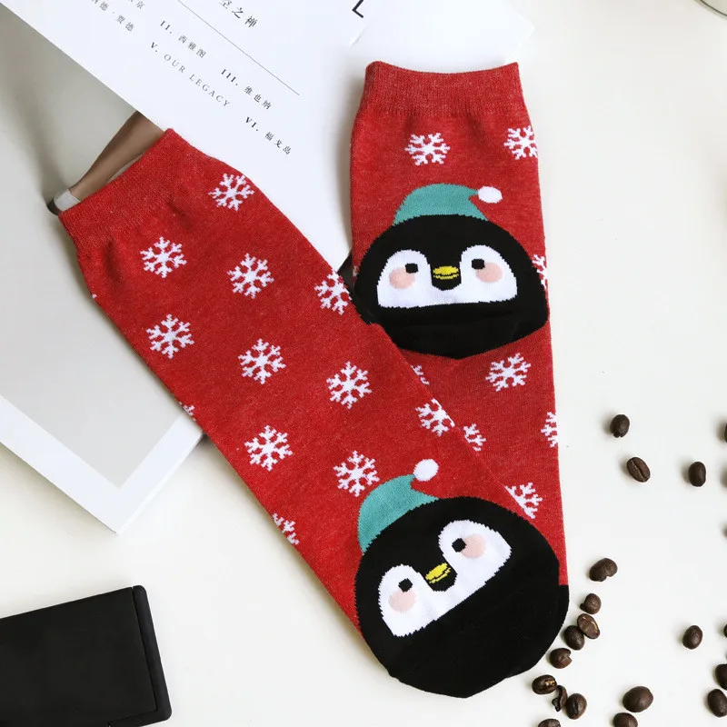1Pair 1/2/3 пары Повседневное зимние рождественские носки детские носки с мультяшными рисунками Санта Клаус Снеговик хлопковые носки модные забавный узор Утепленная одежда Для женщин носки - Цвет: 1Pair