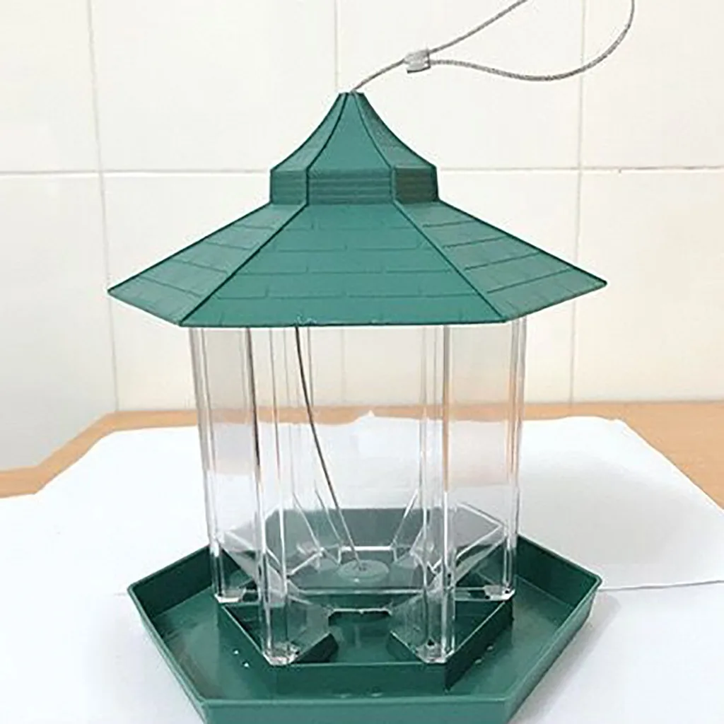 Кормушка для птиц, подвесная, для украшения сада, двора, Шестигранная форма, с крышей, Бытовые аксессуары, Новое поступление