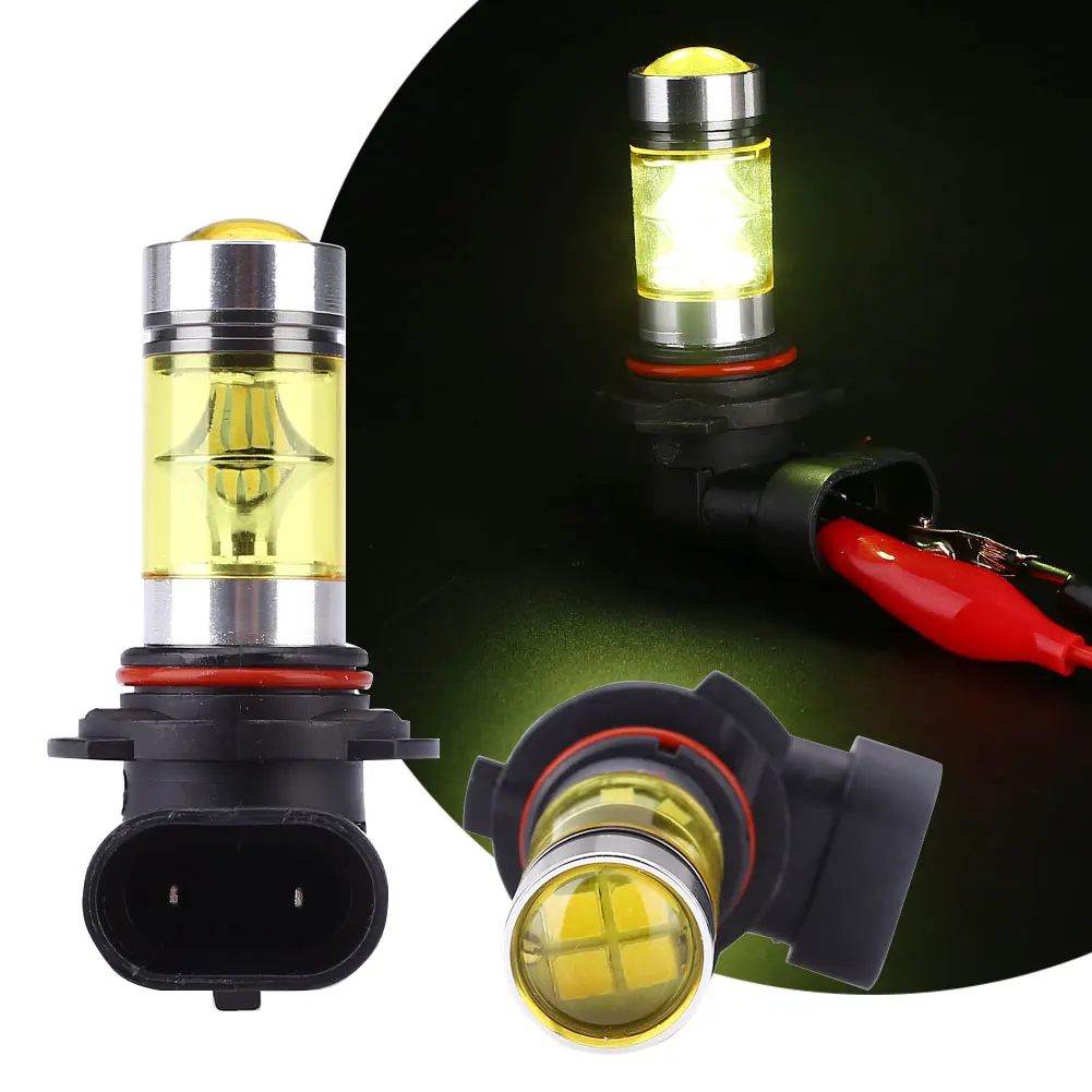 Противотуманная лампа для вождения, противотуманная фара, яркий светодиодный фонарь 100 Вт, лампа 9006 HB4, желтый, стабильный для samsung