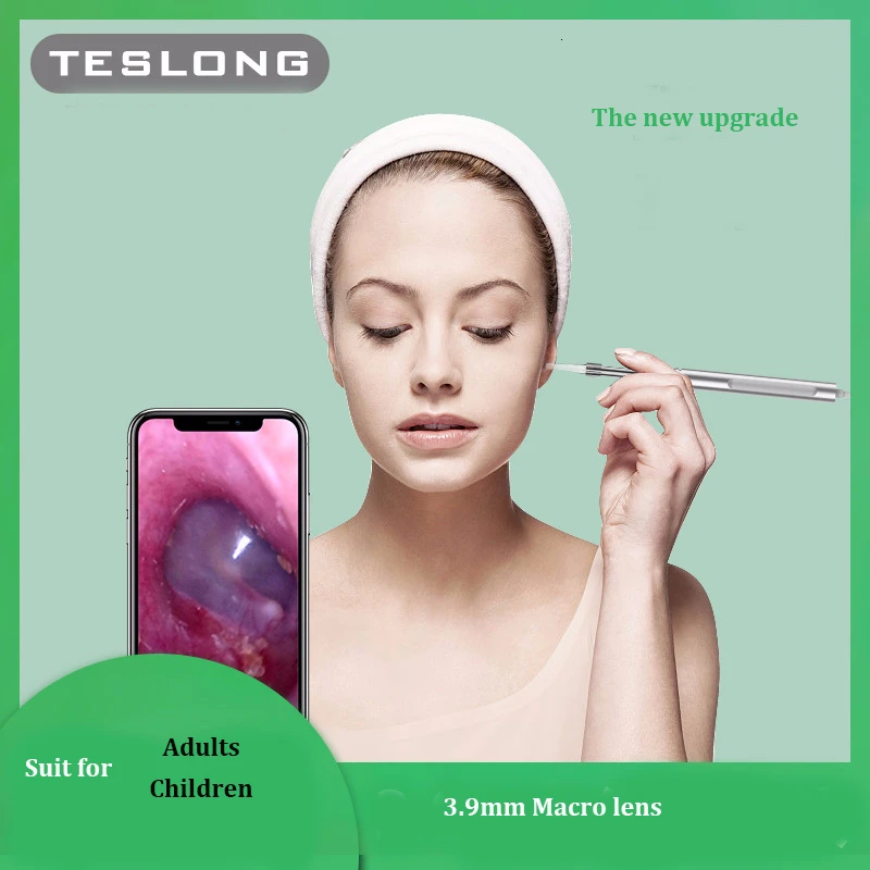 TESLONG Ear Cleaning Endoscope 6 светодиодов USB визуальная Ушная ложка 3,9 мм камера Android PC Ушная палочка отоскоп бороскоп инструмент забота о здоровье