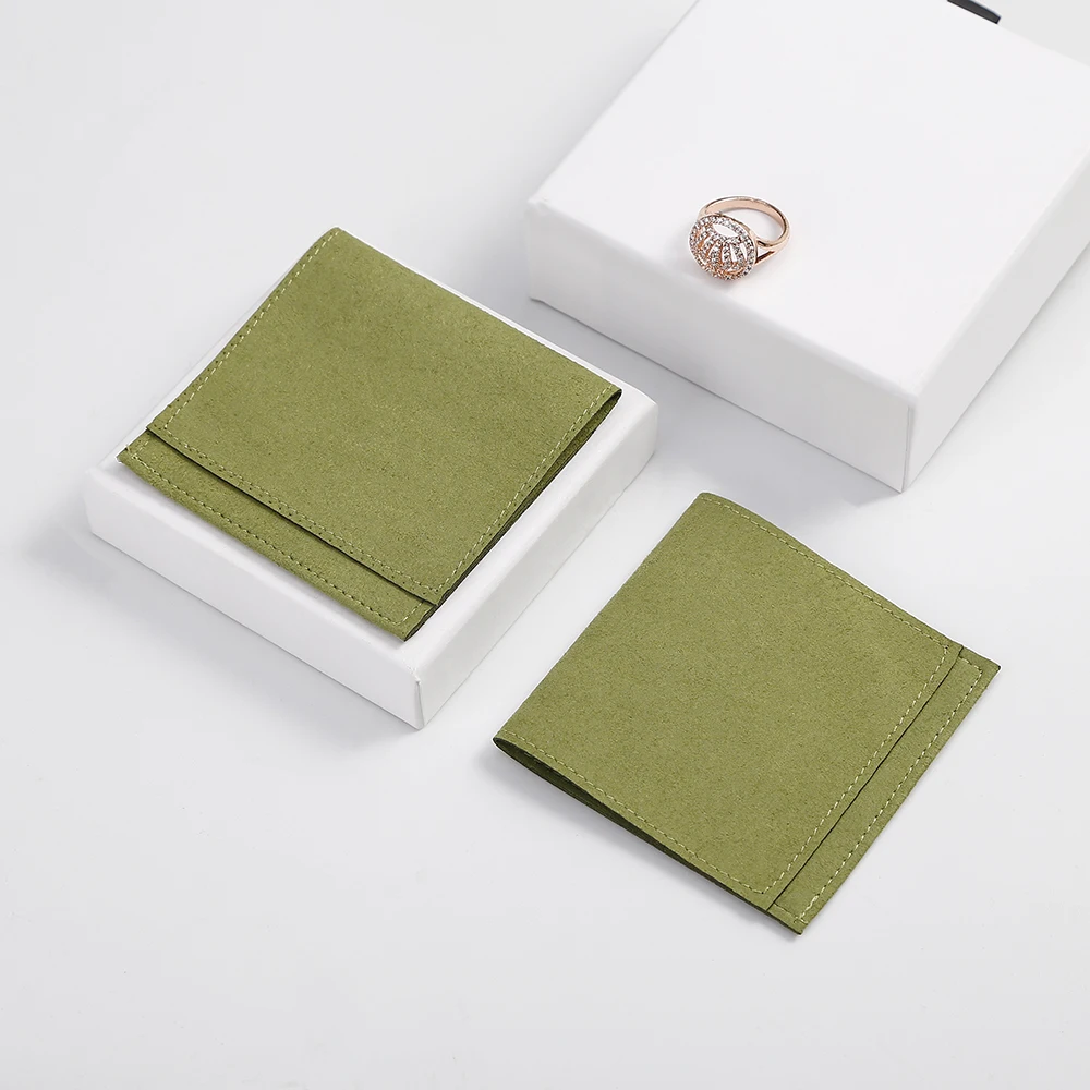 Chic Envelope Pouches Velvet Jewelry Bag for Earrings Necklace Christmas Jewellery Wedding Small Green Microfiber Pouch Gift Bag