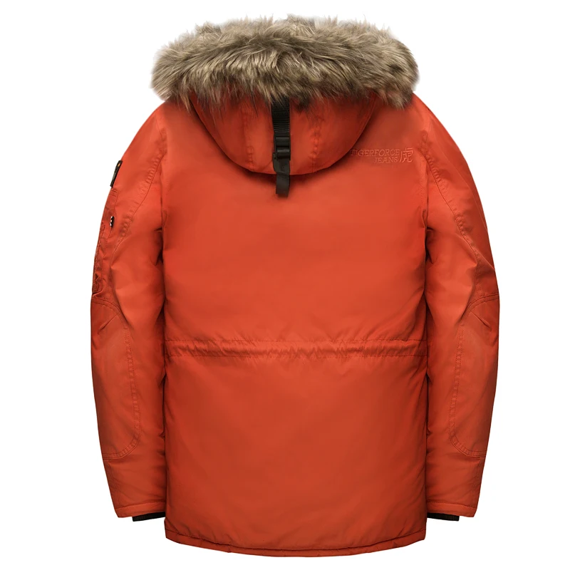 Ceny TIGER FORCE Parka męska kurtka zimowa wodoodporna kurtka z kapturem pikowana kurtka narciarska wyjątkowo zimna rosja płaszcz męski