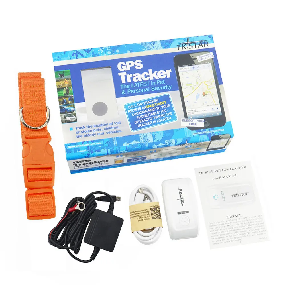 Лучший TKstar TK909 Pet gps трекер Глобальный мини gps GPRS GSM трекер TK909 Поддержка Google maps ссылка бесплатное приложение отслеживание в реальном времени - Цвет: orange box charger