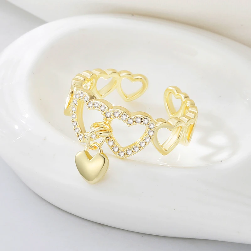 2022 New Arrival Rings for Women Party Trendy Heart Wedding Bands Setting All Compatible Rings Female Femme Jewelry Accessories 