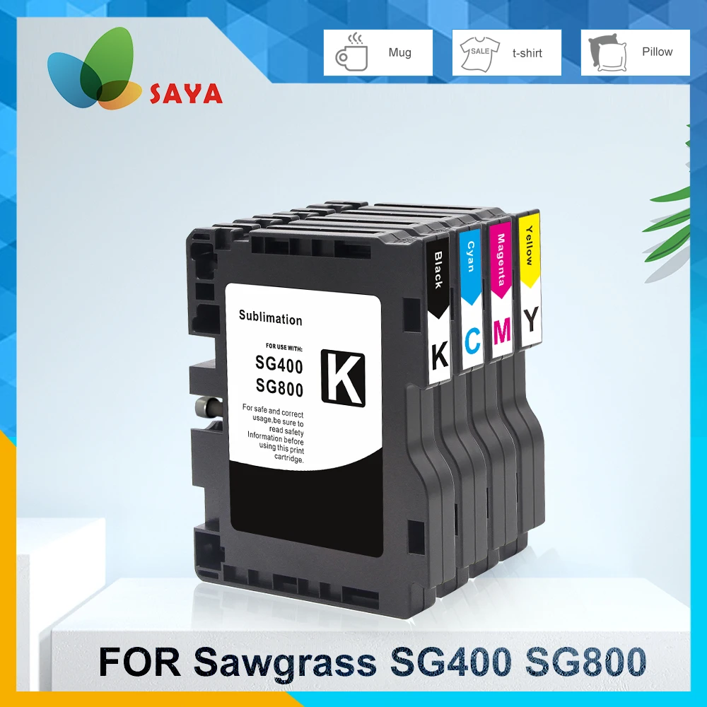 

Saya SG400 SG800 Sublimation Ink Cartridge Premium Color for Sawgrass Virtuoso Ricoh SG3100 3100SNW 3100 7100 7100DN 21OO 4C/Set