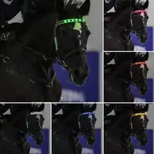 Светодиодный ремень для конной головы, ремни для конной головы, ночной Видимый открытый мигающий ремень, повязка на голову с изображением лошади