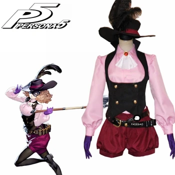 

Anime Game Persona 5 Noir Haru Okumura Cosplay Costume Full Set With Hat Free shipping