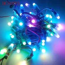 5v 12 milímetros levou ws2811 nó de pixel módulo 50/string digital rgb full color ip68 à prova d' água levou corda para letras do sinal