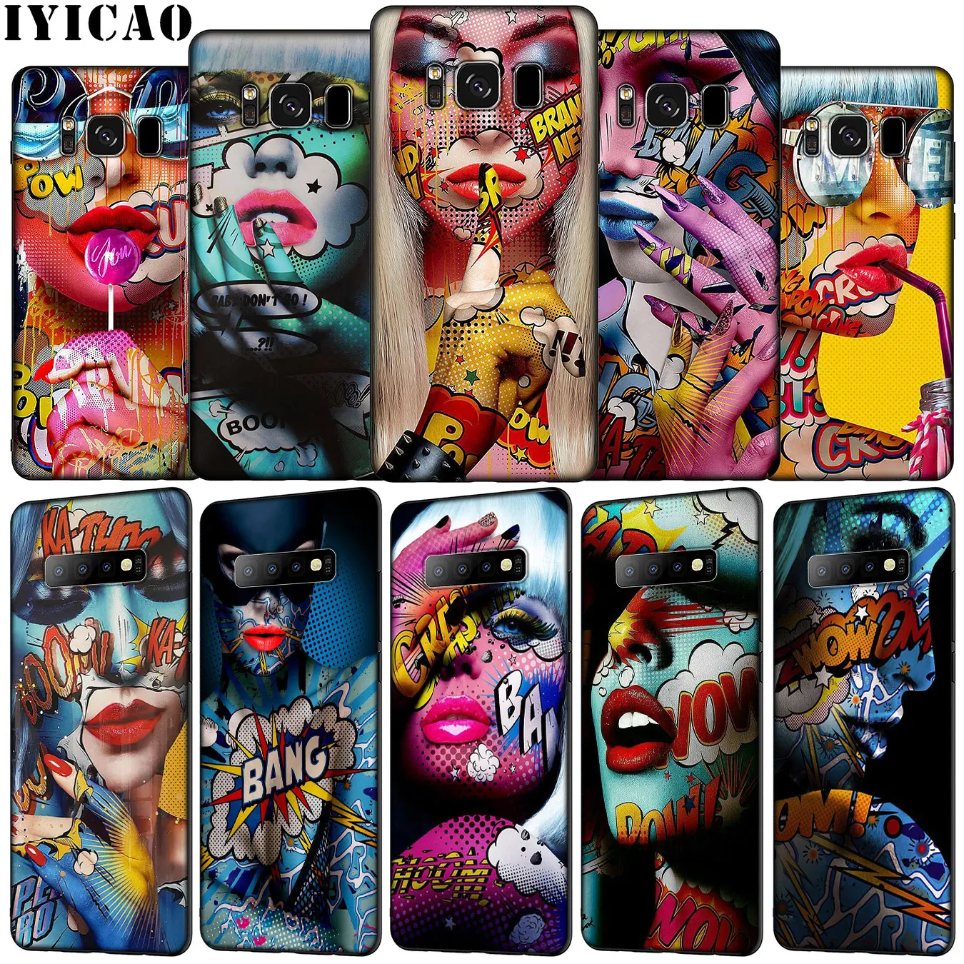 IYICAO Monika Nowak Art Lips Мягкий силиконовый чехол для телефона Samsung Galaxy S20 Ultra S10e S9 S8 Plus S6 S7