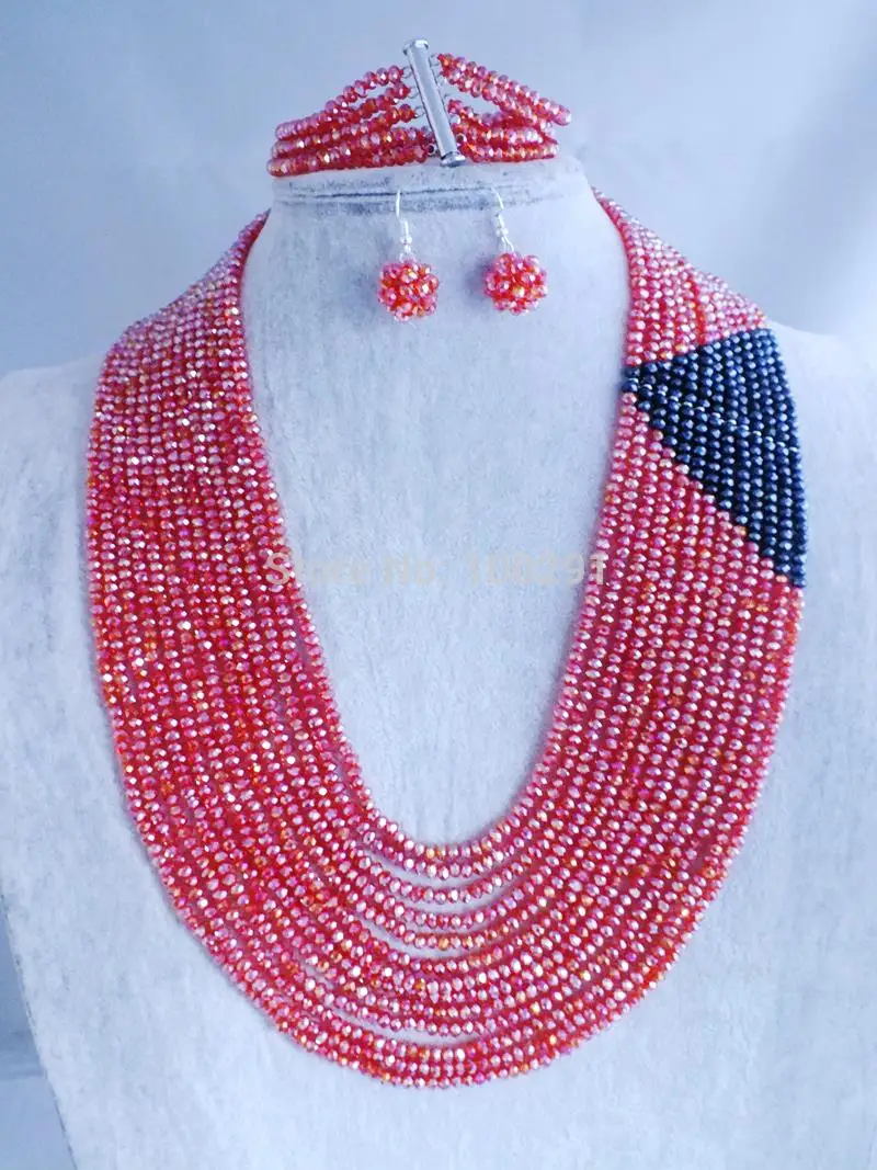 NO-#36 Newest Negeria Beads  necklace set For African Wedding