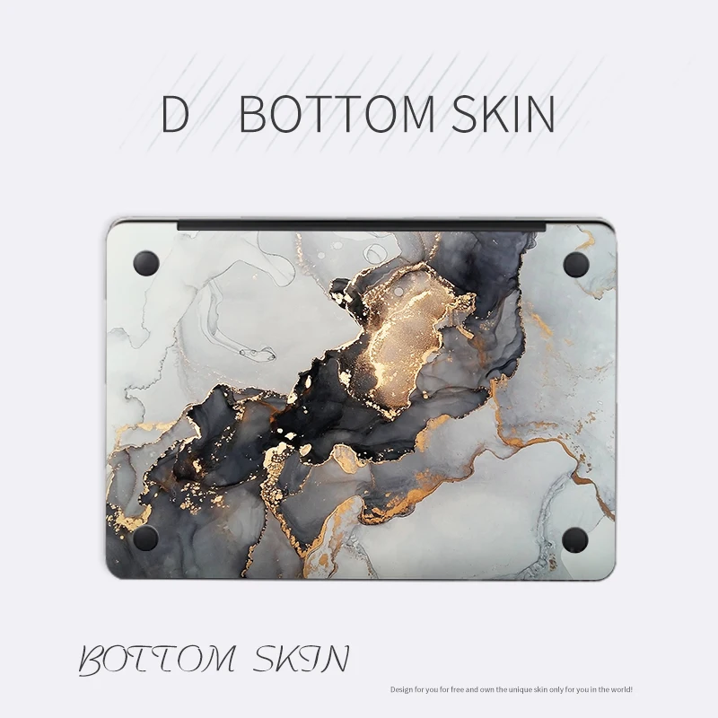 Black Marble Laptop Skin Notebook Sticker for macbook Air 11A1465 A1370 / A2179 / Pro Retina 13 A1502 A1425 Pro 13 A1278