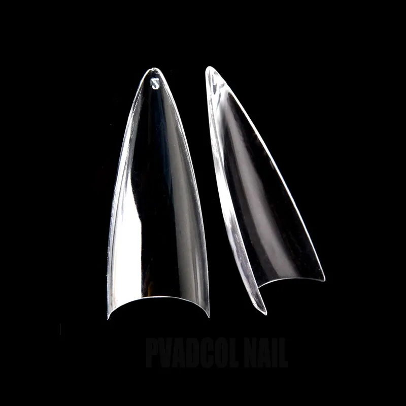 

C Curve Long Stiletto Clear French Nail Tips 500pcs For Nail Salon Suplements