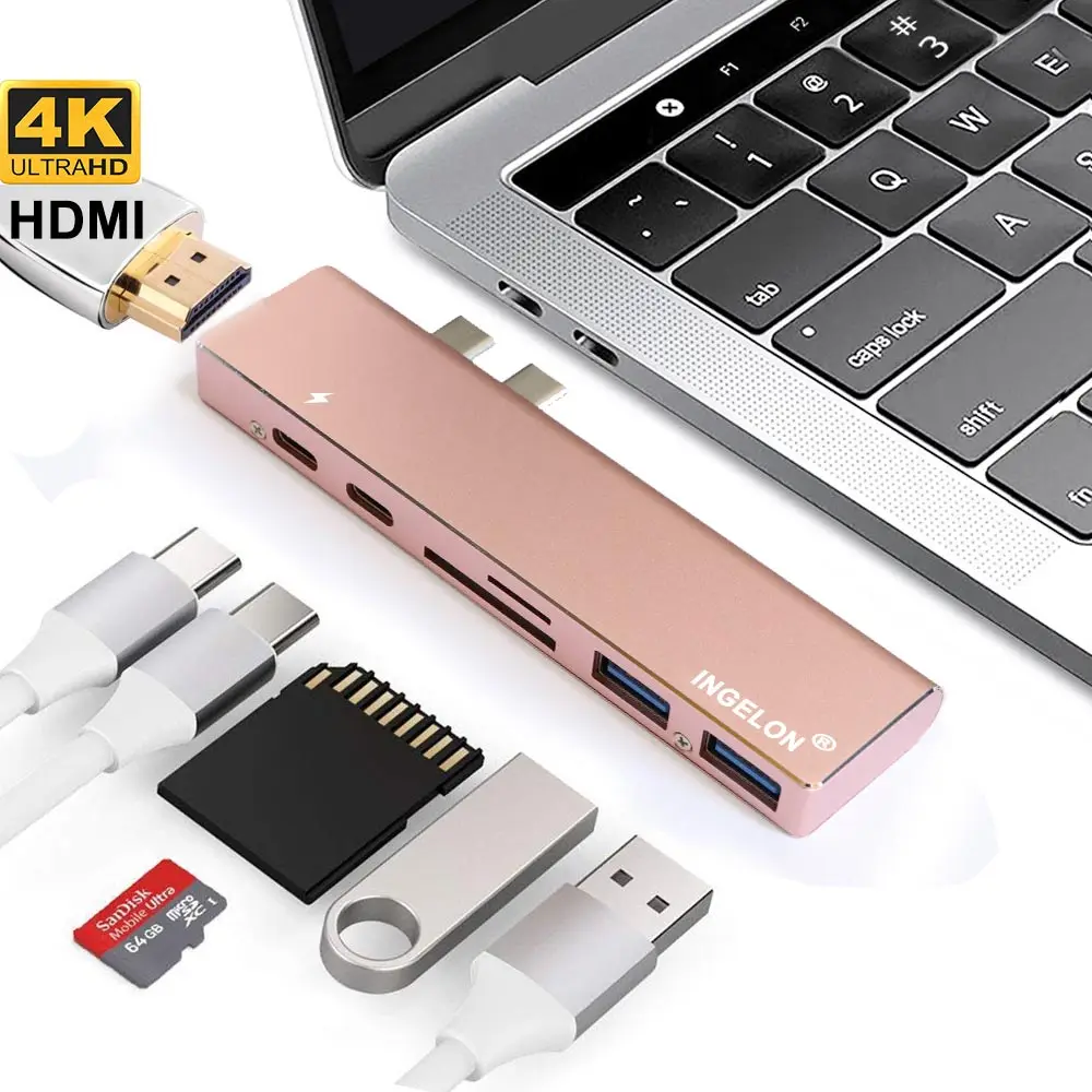Ingelon концентратор USB Type C к HDMI Мульти USB 3,0 адаптер для MacBook Pro SD/micro SD usb3.0 сплиттер док-станция аксессуары концентратор компьютера