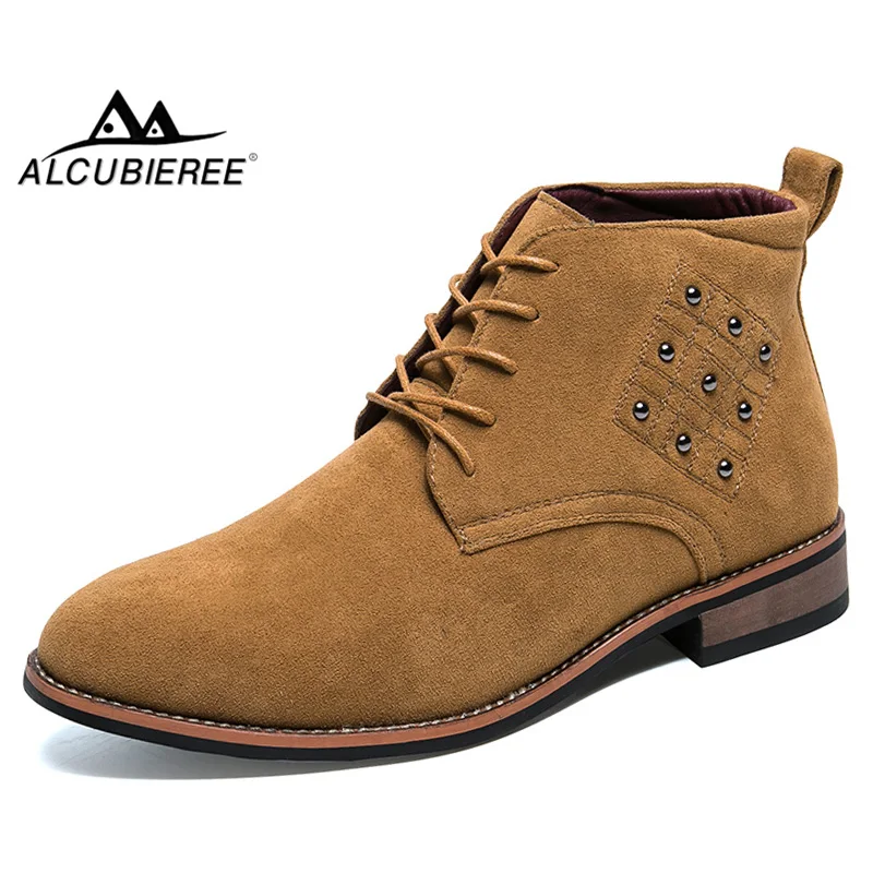 

ALCUBIEREE Men's Classic Ankle Chukka Boot Original Suede Leather Desert Boots Casual Lace Up Oxfords Comfortable Derby Shoes
