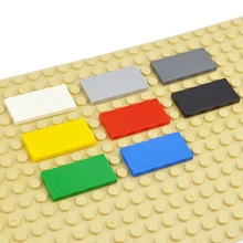 DIY yapı taşları şekil tuğla seramik karo 2x4 eğitim yaratıcı boyutu MOC tuğla pürüzsüz düz fayans oyuncaklar çocuk