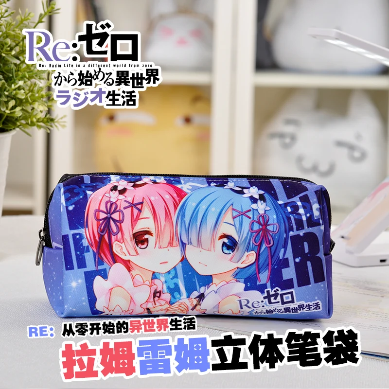 

Japan Anime Re:Zero Starting Life in Another World Ram Rem Emilia Cosplay Student Pen Bag Pencil Case Cosmetic Bag Xmas Gift NEW