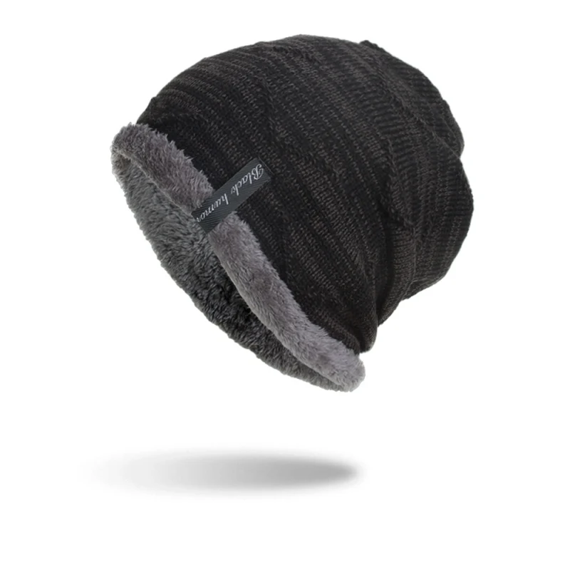 Men Women Winter Hat Knitted Hats Thick Warm Bonnet Skullies Beanie Soft Comfortable Windproof Fleece Hats Knitted Running Sport