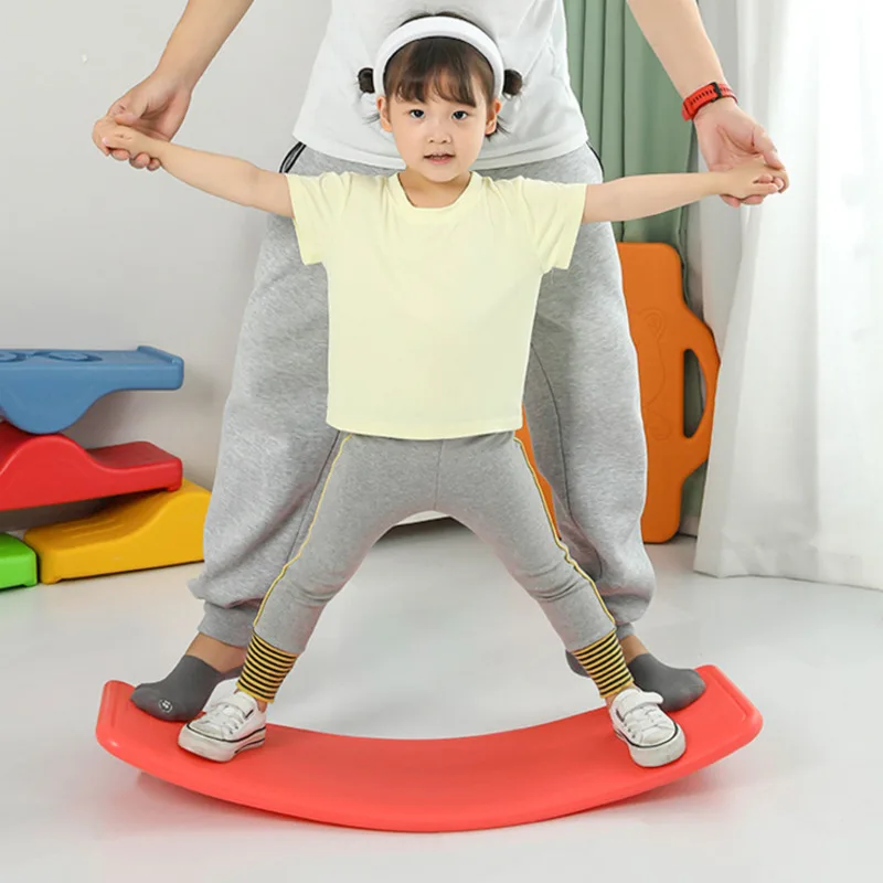 LazyChild Child Balance Seesaw Toy Indoor Curved Wobble Board Baby Double Outdoor Yoga Board Outdoor Toy Games For Kids 2023 New 2