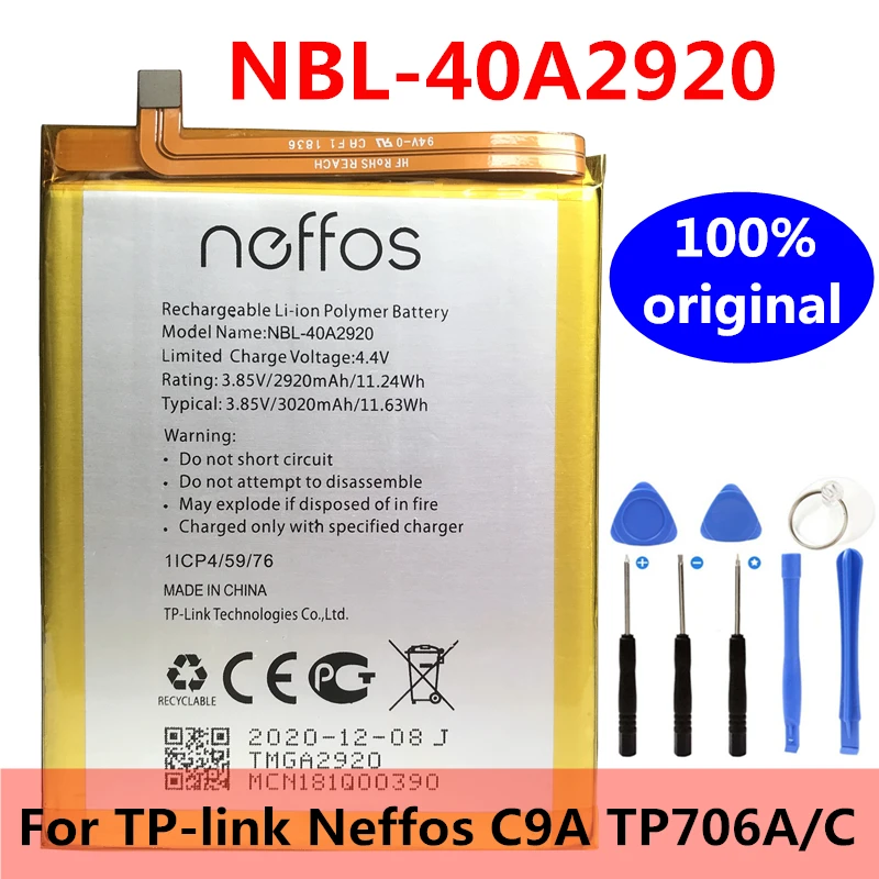 Новый оригинальный аккумулятор на 2920 мА · ч для планшетов TP-link Neffos C9A TP706A TP706C |
