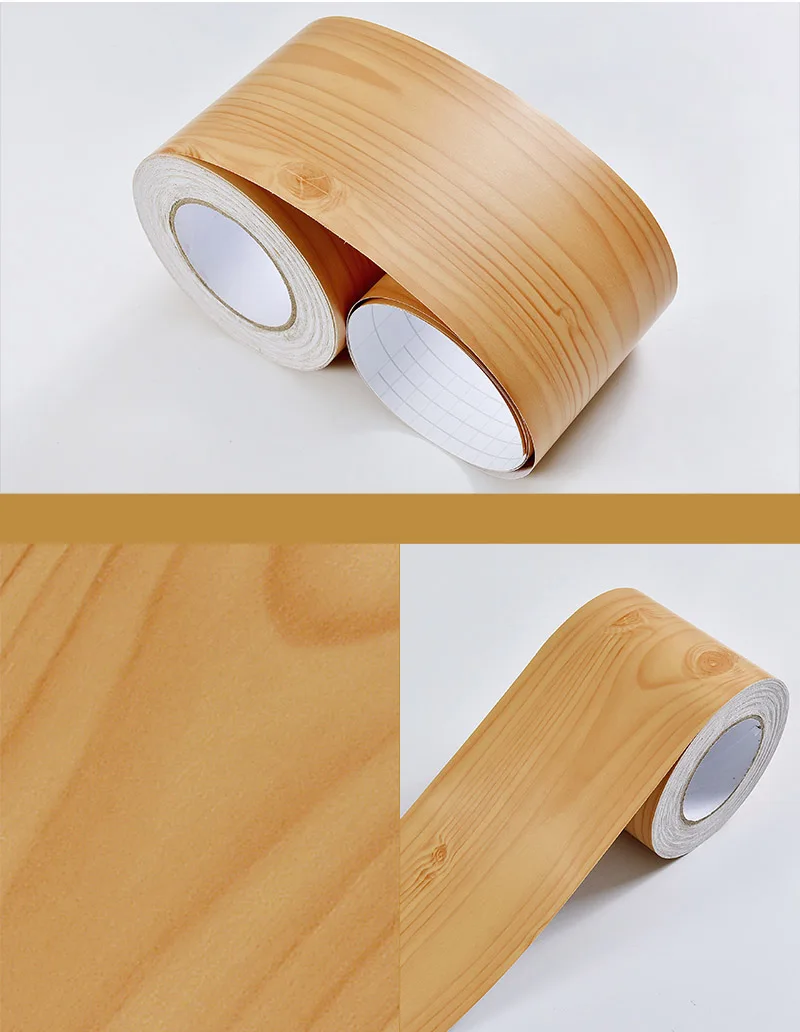 Самоклеющиеся деревянные зерна Baseboard наклейки на плитку винтажные гостиной линии талии водонепроницаемые декоративные стены границы контактная бумага - Цвет: Wood CW