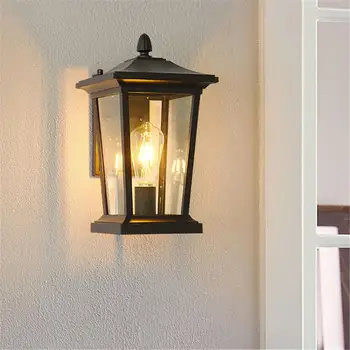

Outdoor Wall Sconce Exterior Light Wall Mount Porch Lamp Fixture Rustproof Waterproof Rustic Matt Black Front Door Lighting