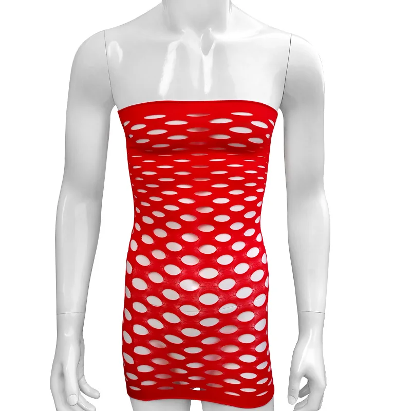 

Exotic Sexy Lingerie Underwear Fishnet Sissy Babydolls Mens Sleepwear Stretchy Skinny Tights Hollow Out Dress Costumes