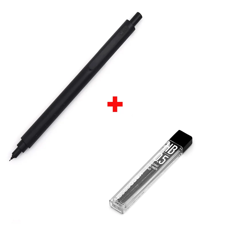 Xiaomi KACO механический карандаш с защитой от взлома Высококачественный простой стиль пропеллерный карандаш школьные офисные принадлежности Канцтовары - Цвет: 1black and 1refill