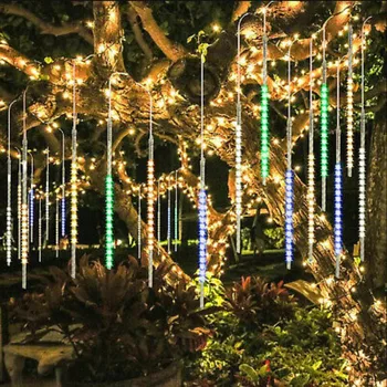 

6PC Garden Tree Outdoor Decoration Light Party LED Meteor Light Set British Standard 30CM Sticks New Year Decoration Light