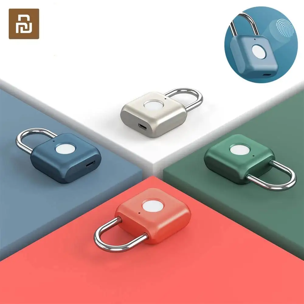  Youpin Smart Fingerprint Padlock Kitty USB Waterproof Electronic Fingerprint Lock Home Anti-theft Luggage Case Safety Padlock 