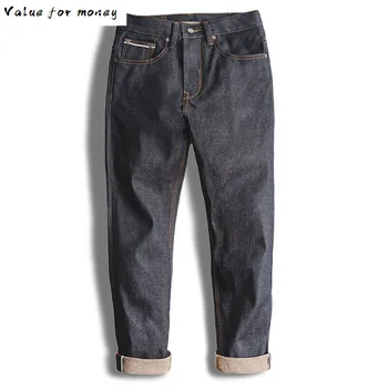 

Vintage New 2020 Regular Straight Fit Unwashed Raw Selvedge Denim biker Jeans men