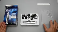 Kemei-cortadora de pelo 4 en 1 para oreja y nariz, maquinilla de afeitar profesional, indolora, para cejas y vello Facial