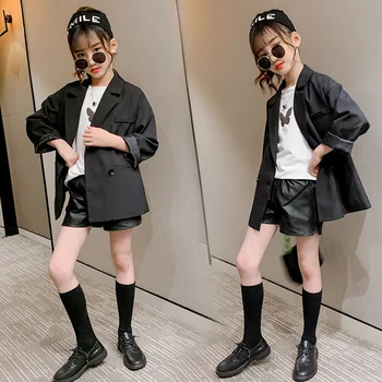 

Girls Tops 2020 Autumn New Girls Jackets British Style Turndown Collar Jacket Teenage Girls Toddler Jacket School Coat Outfits