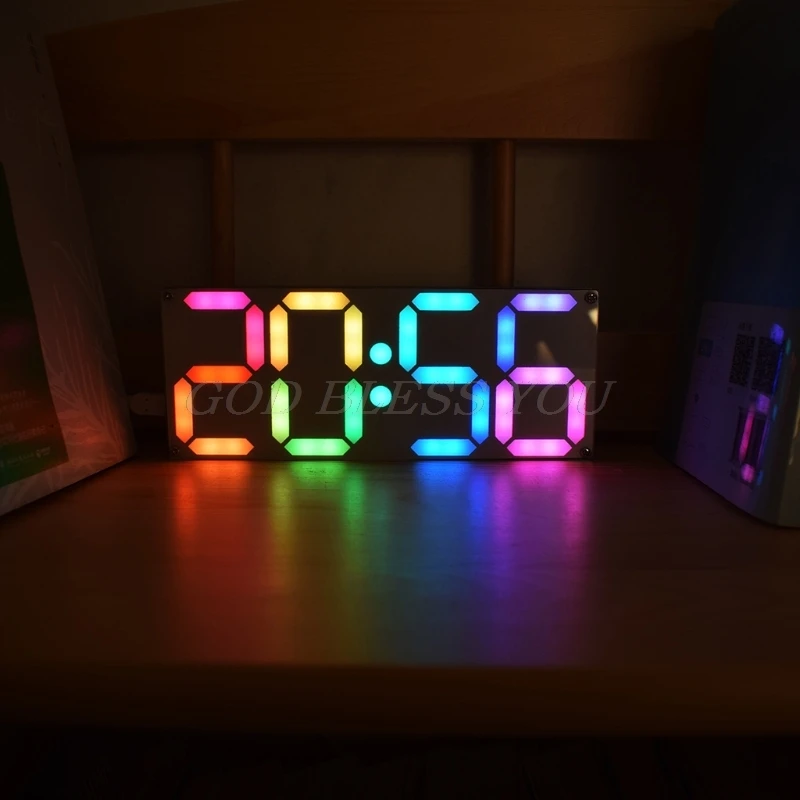 Большой дюймовый Радужный цвет цифровой трубки DS3231 часы DIY комплект с настраиваемым цветом s электронный комплект подарок
