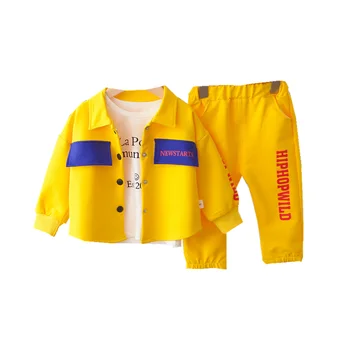 

Spring Autumn Baby Boy Cotton Clothes Kid New Letter Shirts Jacket Pants 3Pcs/sets Infant Out Children Toddler Casual Tracksuits