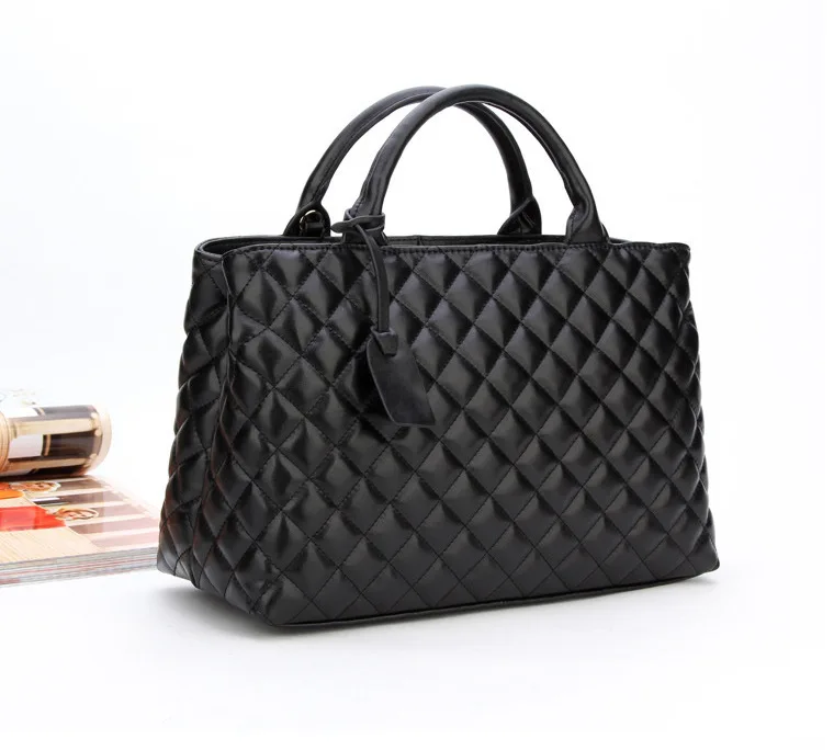 

Autumn And Winter New Style Korean-style Pattern Women's Handbag Genuine Leather Rhombus Women's Bag Support
