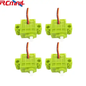

4Pcs Programmable 360 Degree Contiguous Rotation Servo Geekservos Motor for Lego Microbit Micro:bit, Robot Smart Car (Green)