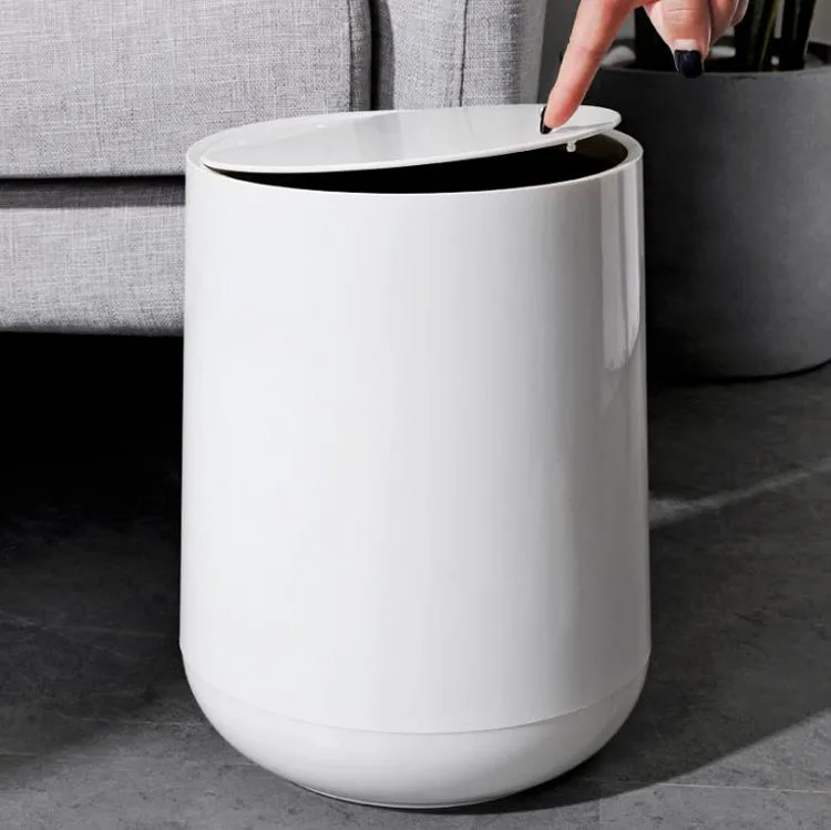 

12L Plastic Garbage Bin with Cover Trash Can Bathroom Kitchen Living Room Home Dust Bin Press Type Waste Can kosz na mieci