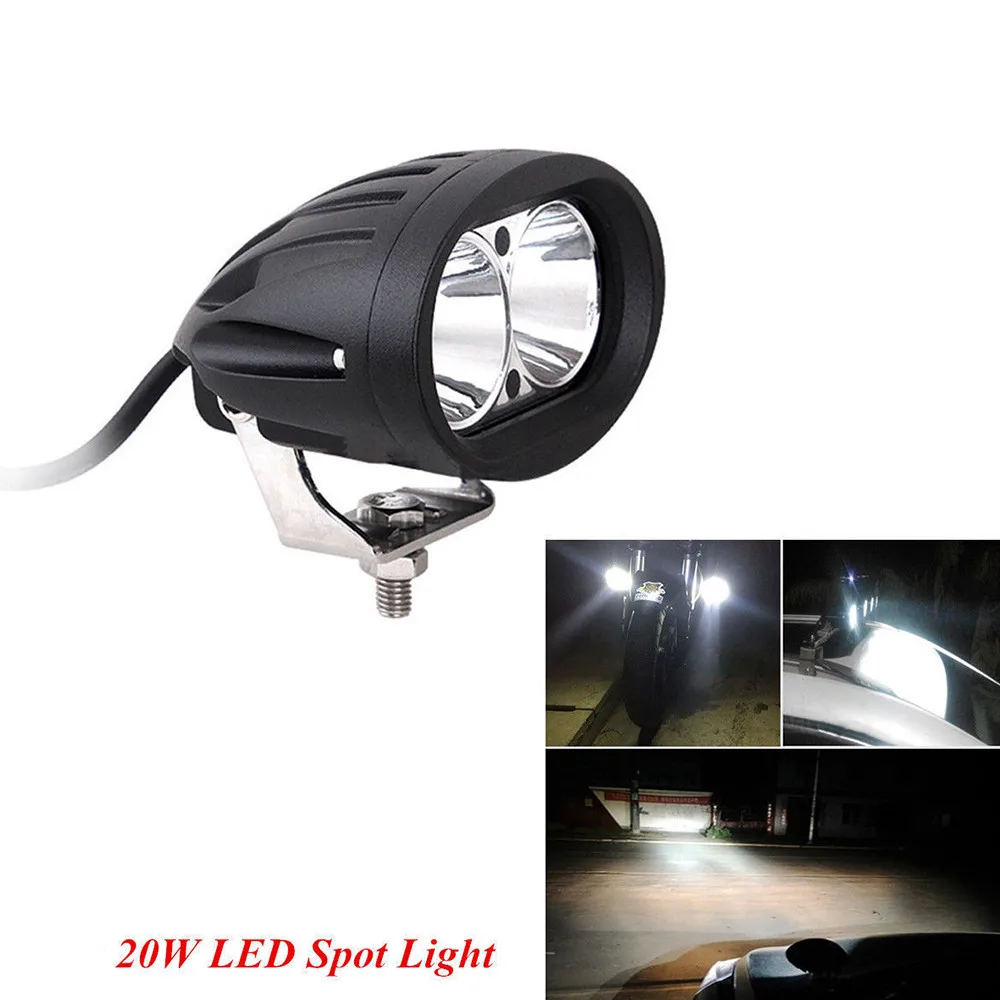 

1pcs 20W 10-30V Motorcycle LED Work Light DC Universal Spot Bicycle Off Road ATV 4WD Car Modified Driving Fog Auxiliary Lamp