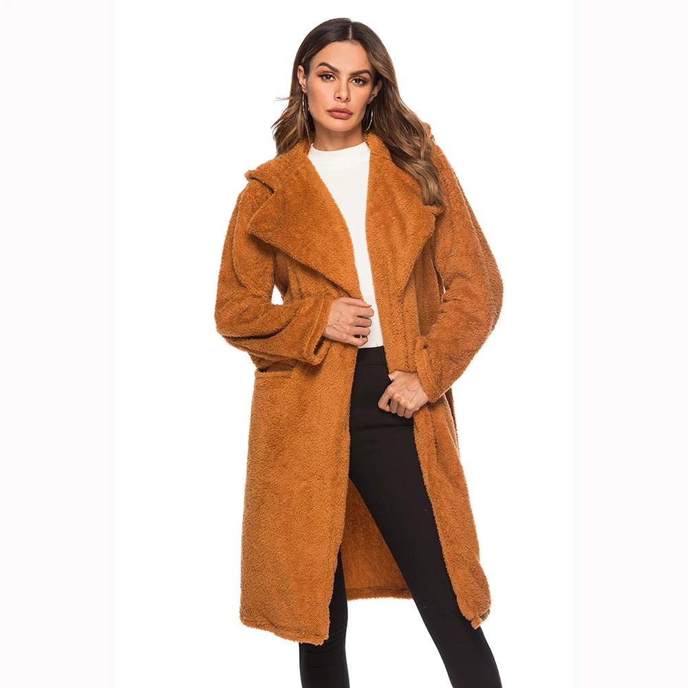 

Abrigo Mujer Winter Coat Sobretudo X-long Pockets 2019 Autumn And Winter Europe The Hot New Products Lapel Ladies Coat Women