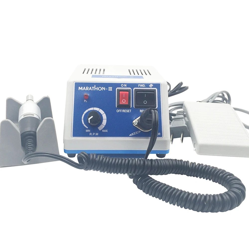 Dental Lab E-TYPE micromotor polish hand piece with contra angle & straight handpiece SEAYANG MARATHON 3 + Electric Motor