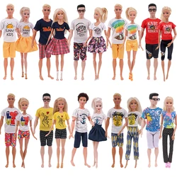 Ensemble de vêtements pour Couples de poupées, T shirt et short de 11.5 pouces, vêtements pour barbie, jouets de bricolage pour enfants, 2 pièces/ensemble 