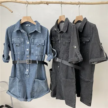 

Women's Jumpsuit 2020 New Summer Solid Color Thin Denim Overall