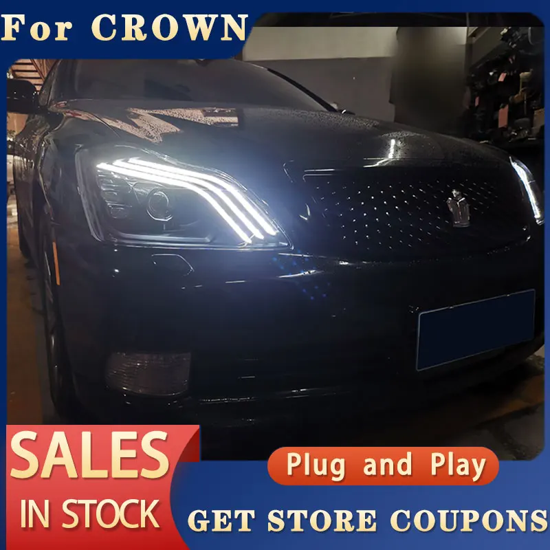 

For Car TOYOTA CROWN 2005-2009 Head lights DRL Day Running Light LED Bi Xenon Bulb Fog Lights Car Accessory CROWN Head Lamp