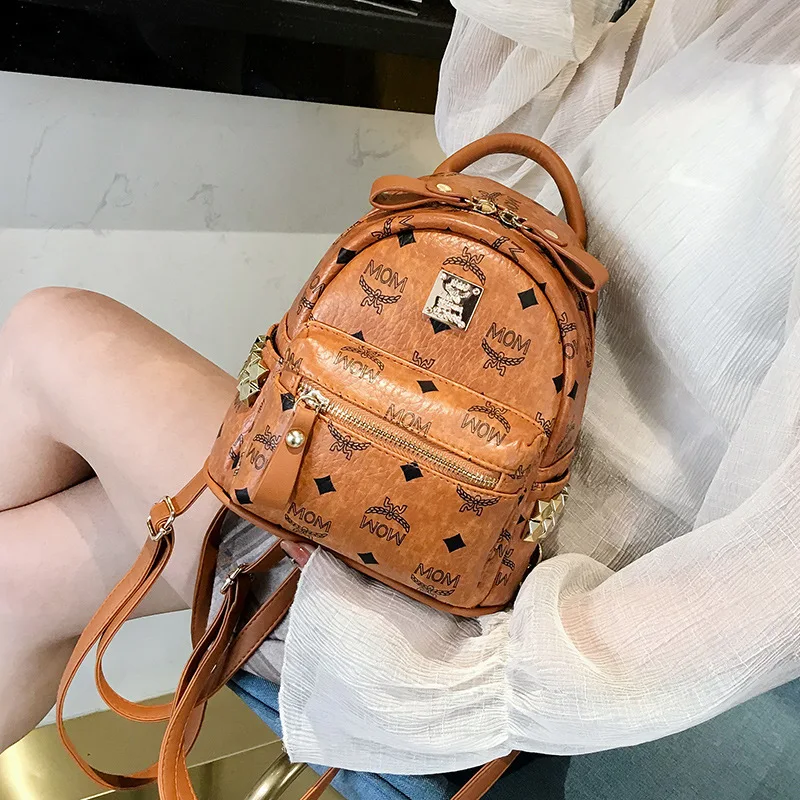 

Fashion Printed Small Shoulder Fashion Korean-style Cool Backpack Physical Store Hot Selling Retro Rock And Roll College Student