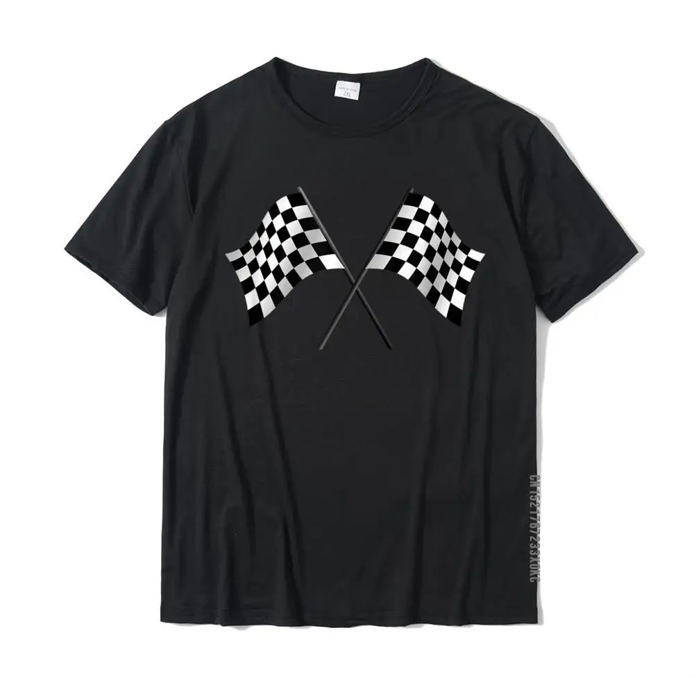 Design 100% Cotton Men's Short Sleeve Tops T Shirt Design Summer Top T-shirts Design T Shirts Dominant Round Neck Checkered Flags Start Finish Race T-Shirt__MZ22119 black