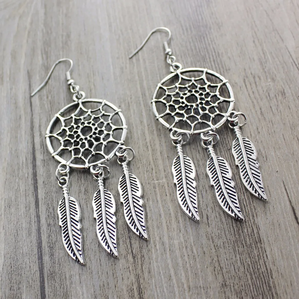Women Popular Earring Fashion Bohemian Style Retro Silver Alloy Earrings Indian Dreamcatcher Monkey Superb Pendientes | Украшения и