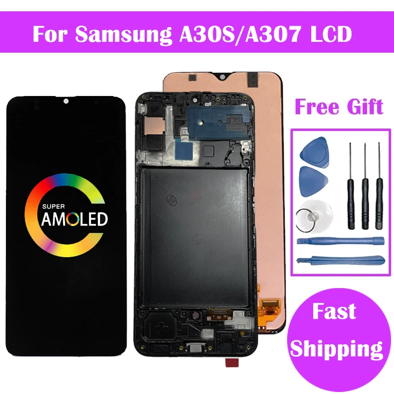 ЖК-дисплей 6 4 ''Super Amoled с дигитайзером сенсорного экрана в сборе для Samsung GALAXY A30S